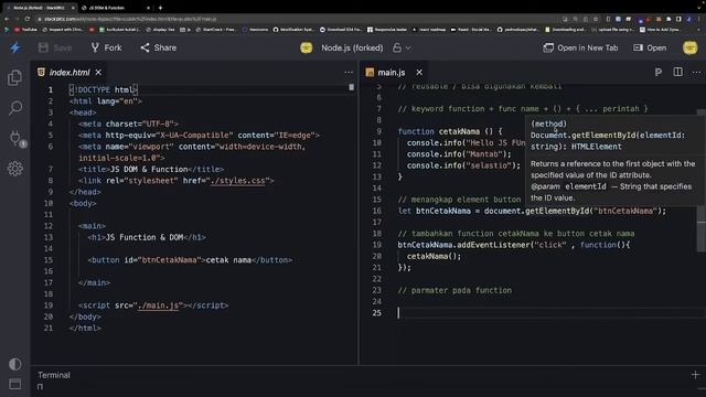 Basic Javascript DOM dan Function смотреть онлайн