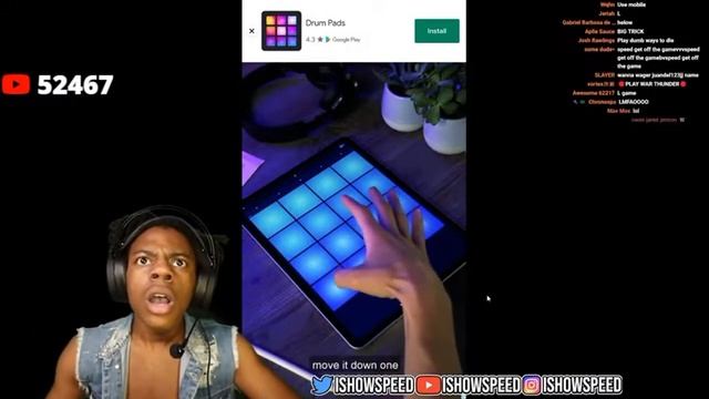 IShowSpeed freaks out over a drum pad game смотреть онлайн
