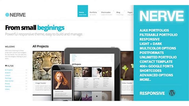 Nerve Responsive Portfolio for WordPress | Themeforest Website Templates and Themes смотреть онлайн