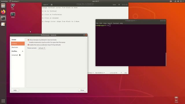 Ubuntu change terminal cursor from block to beam смотреть онлайн