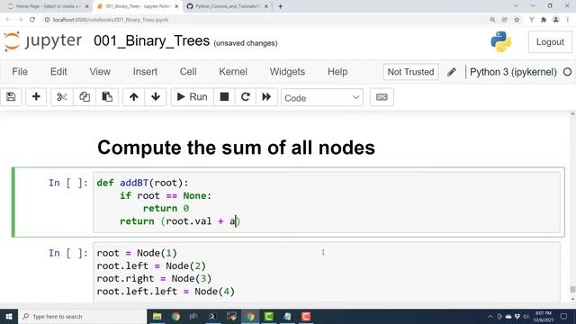 EP008 - Python Binary Tree - Sum of all elements in a binary tree смотреть онлайн