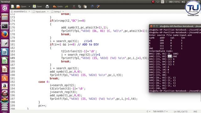 Assembler Practical 2 | Create and display the symbol table | Intermediate Code - Variant 2 смотреть онлайн