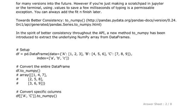 PYTHON : Convert pandas dataframe to NumPy array смотреть онлайн