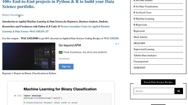 Beginner’s Project on Binary Classification in Python – Sonar Dataset смотреть онлайн