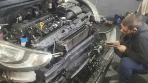 замена радиатора солярис