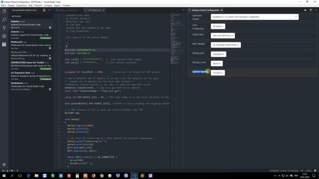 VS code для Arduino или esp8266 NodeMcu смотреть онлайн