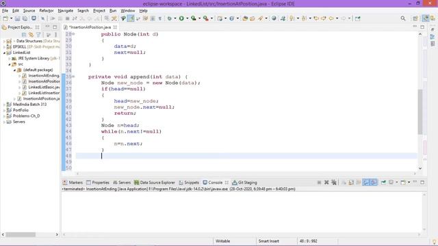 Insertion At Position | LinkedList in Java without Collections смотреть онлайн