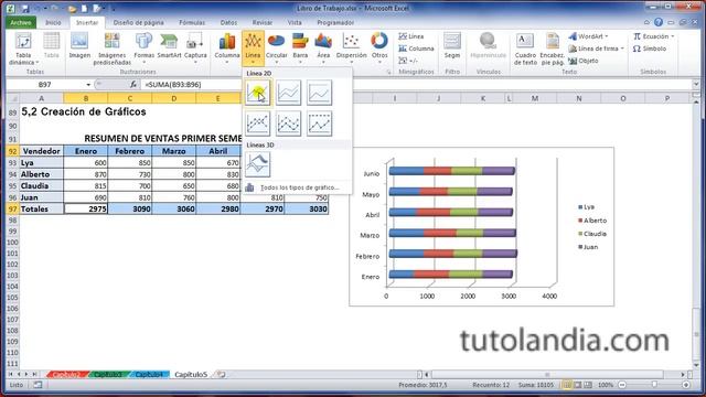 Excel 2010 Basico: 5.2 Creación de Gráficos смотреть онлайн