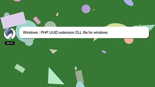 Windows : PHP UUID extension DLL file for windows смотреть онлайн