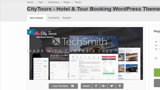 CityTours Hotel and Tour Booking WordPress Theme смотреть онлайн