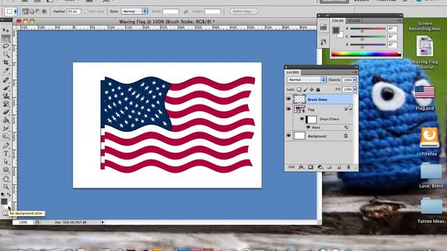 How to make a waving flag in Photoshop смотреть онлайн