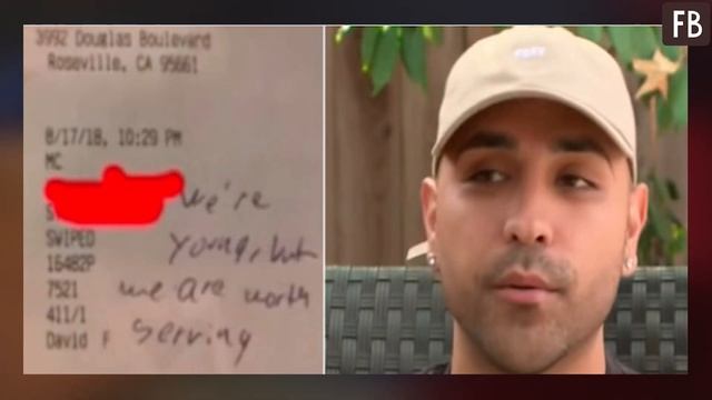 Уставший официант обслуживал студентов. Они ушли, оставив для него записку