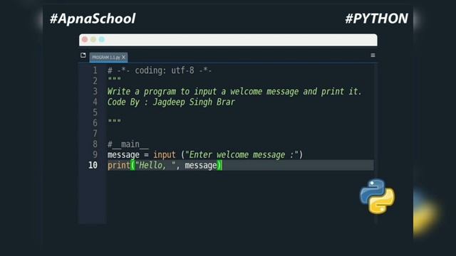 Introduce Python to the World with a Printable Message смотреть онлайн