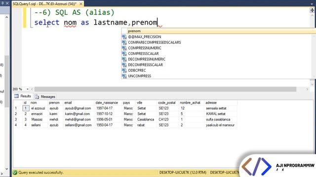 09-SGBD1-SQLServer | SQL AS (alias) смотреть онлайн