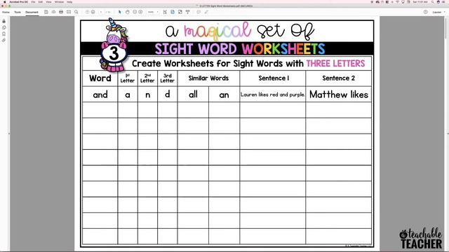 A Magical Set of Sight Word Worksheets! смотреть онлайн