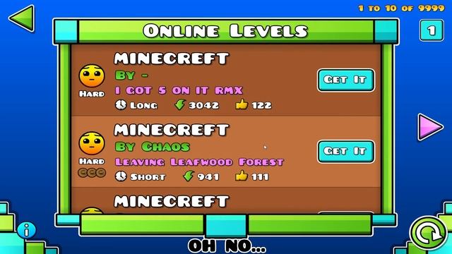 Geometry Dash: Playing Minecraft levels смотреть онлайн