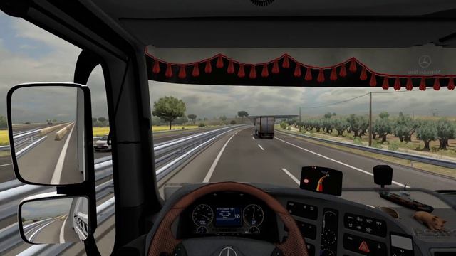 Euro truck simulator 2. Завершаем рейс на мерсе, Часть 9 смотреть онлайн