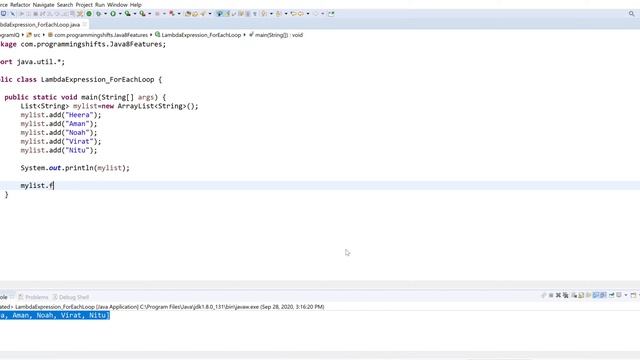 Java 8 Features Lambda Expression For Each Loop смотреть онлайн