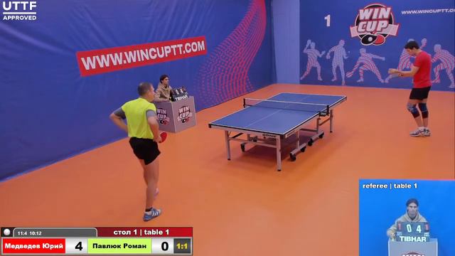Медведев Юрий 3-1Павлюк Роман Турнир Восток 4 WINCUP 19.10.21 Прямая трансляция Зал 1 смотреть онлайн