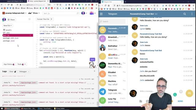 10.6 Uploading your Telegram Bot to Glitch - Fun with WebSockets! смотреть онлайн