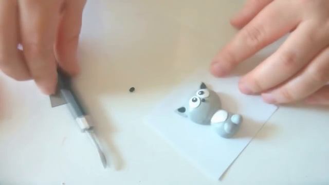 Мастер-класс: Брошка "Милый котик" из полимерной глины FIMO/polymer clay tutorial смотреть онлайн