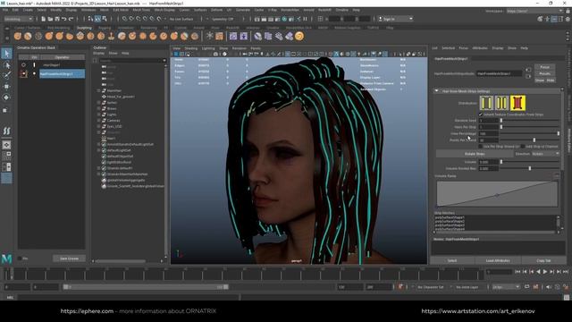 Метод создания прически из гайдов для дальнейшего риггинга и анимации в Ornatrix/Maya смотреть онлайн