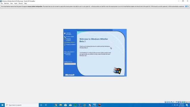Windows Whistler Build 2416 - Installation in Virtualbox смотреть онлайн