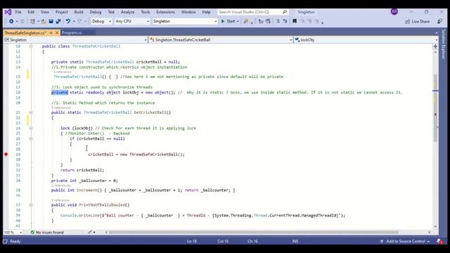 ThreadSafe Singleton Design Pattern With Lock смотреть онлайн