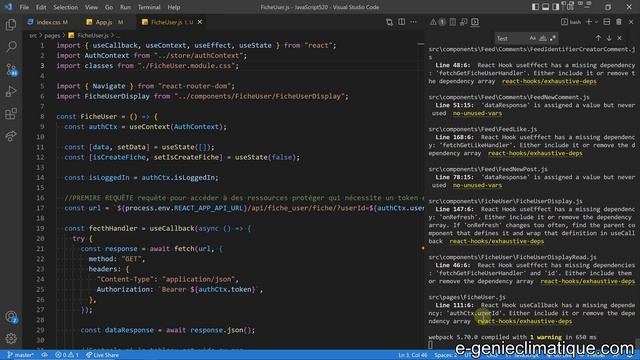 JavaScript520-React-DEBUG-Warning ESLint-Suppression des warning faciles qui sont dans le terminal смотреть онлайн