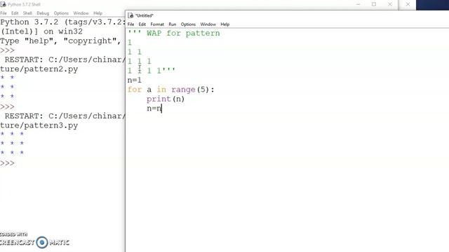 Cl 11- CS with python- Control Statment- Pattern Program (part 7) смотреть онлайн