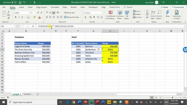 Cara VLOOKUP Data Tidak Sama Persis | Fuzzy Match Excel | VLOOKUP Data Mirip смотреть онлайн