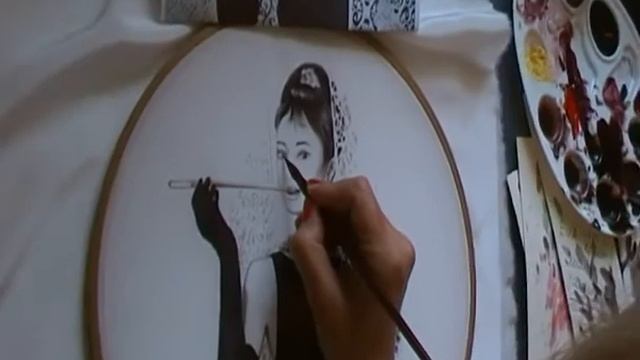 Шарф, платок из шелка с росписью смотреть онлайн