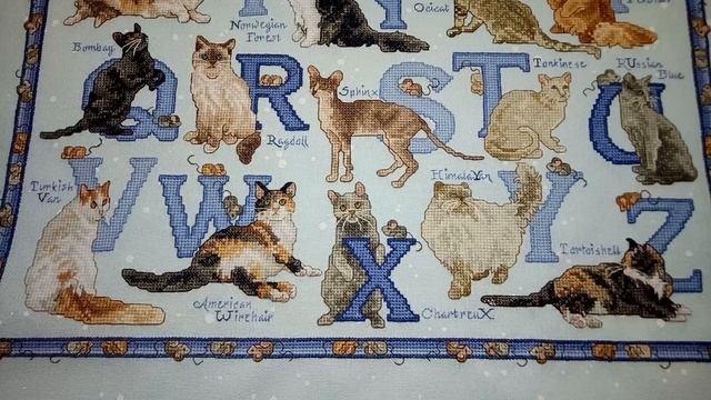 Готовая работа "Cat Alphabet" от Donna Vermillion Giampa #вышивкакрестом #DonnaVermillionGiampa смотреть онлайн