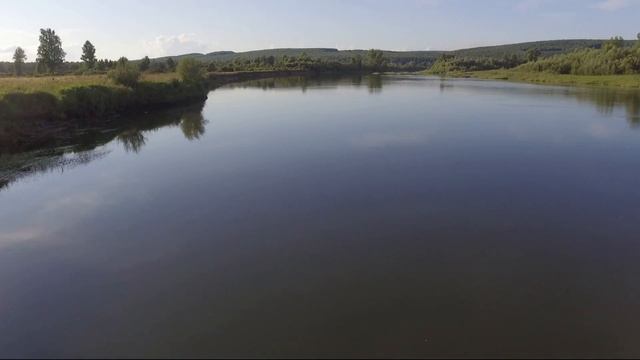 Река Чулым, Красноярского края, Назаровского района. Полет на квадрокоптере смотреть онлайн