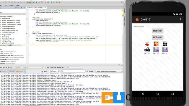 Android Tutorial #48 Detect Back Button , onBackPressed() verify by making a log entry using log.d( смотреть онлайн