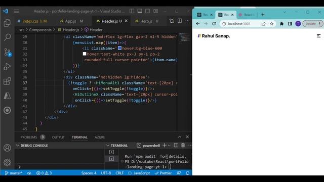 How to make website using React js and Tailwind css Project | Build Portfolio Hero Section Tutorial смотреть онлайн