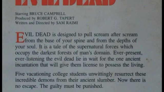 "The Evil Dead" (1981) VHS from Thorn EMI video смотреть онлайн