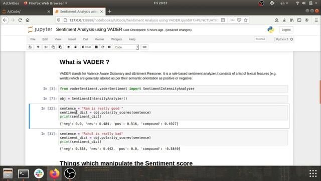 SENTIMENT ANALYSIS USING VADER смотреть онлайн