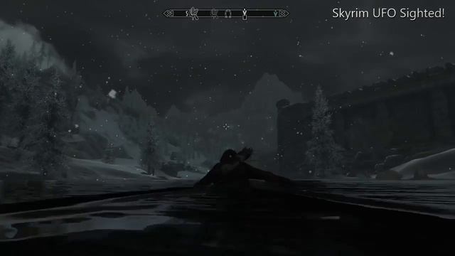 Skyrim UFO sighted in the night sky! смотреть онлайн