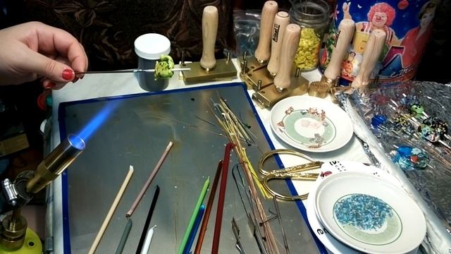 Зеленый кот, котик из стекла, handmade lampwork, glass beads смотреть онлайн