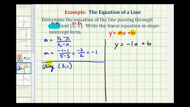 Ex 1: Find the Equation of a Line in Slope Intercept Form Given Two Points смотреть онлайн