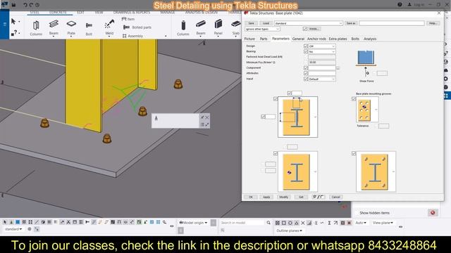 Base Plate Connection in Tekla Structures |Steel Shop Drawings| BIM Software ||Steel Buildings смотреть онлайн