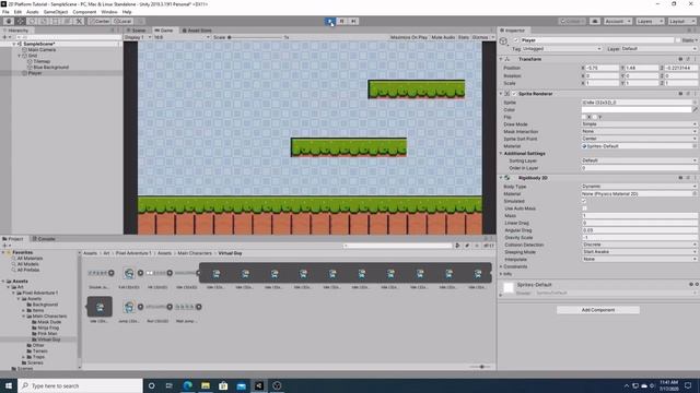 Unity 2D Platformer Tutorial For Beginners: 04 Character Sprite, Rigid Body and Colliders смотреть онлайн
