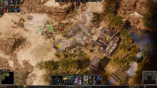 Стычка в SpellForce 3, игра за людей против компьютера уровня «insane» на карте «Выжженный каньон»