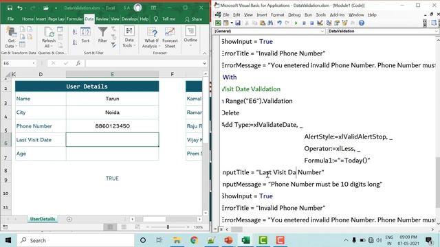 Data Validation Part-II | Excel VBA Tutorial in Hindi смотреть онлайн
