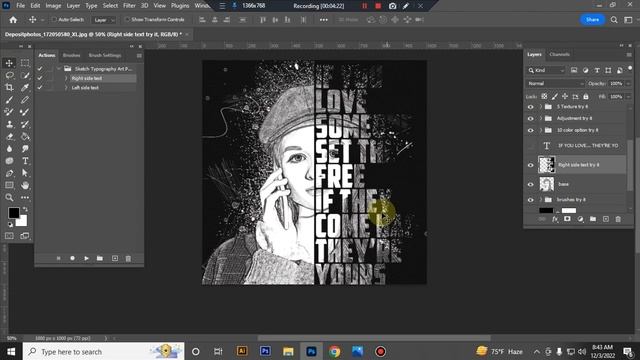 Sketch Typography Art Photoshop Action смотреть онлайн