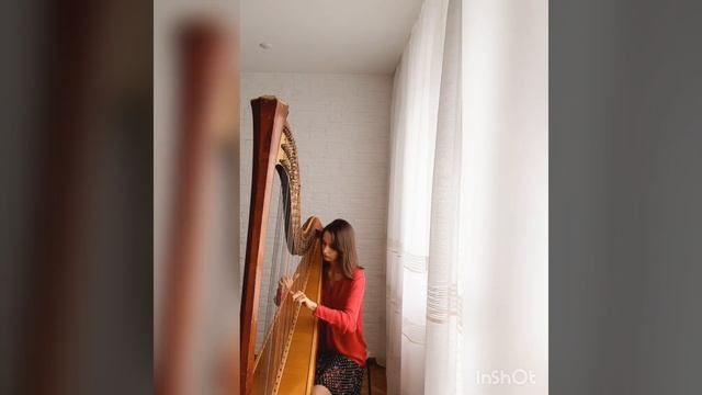 Astor Piazzolla - 'Milonga del Ángel' on harp смотреть онлайн