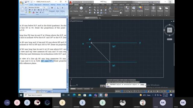 Line inclined to both planes problem 2 in AutoCAD смотреть онлайн
