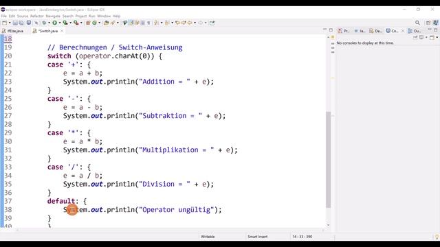 Java lernen [5] -- Switch-Anweisung -- / switch case : break; / course смотреть онлайн