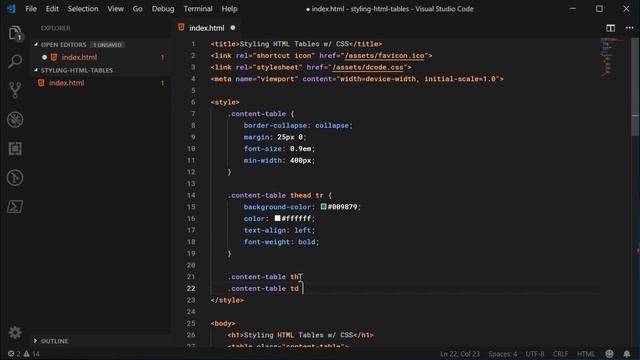 Styling HTML tables with CSS - Web Design/UX Tutorial смотреть онлайн